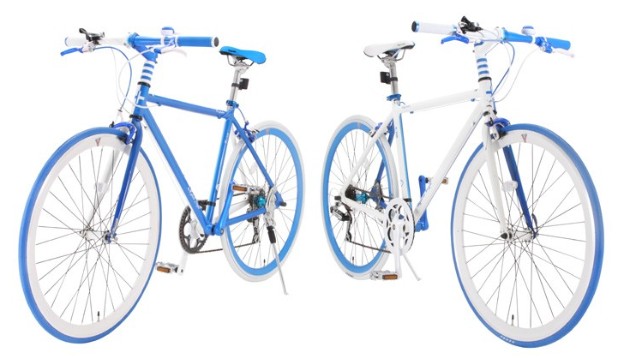 自転車 スタイリッシュ 青と白のツートーンカラーがとってもおしゃれ 女性にもぴったり 送料無料 人気の自転車特集